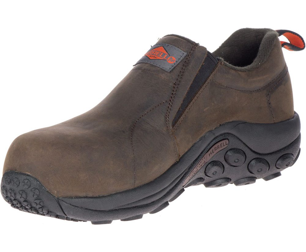 Merrell Slip Ons Męskie Brązowe - Jungle Moc Skórzane Comp Toe Sd - 672031-CWP